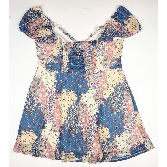 Urban Outfitters Audrey Floral Mesh Babydoll Coquette Patchwork Mini Dress, XXL - Picture 12 of 15